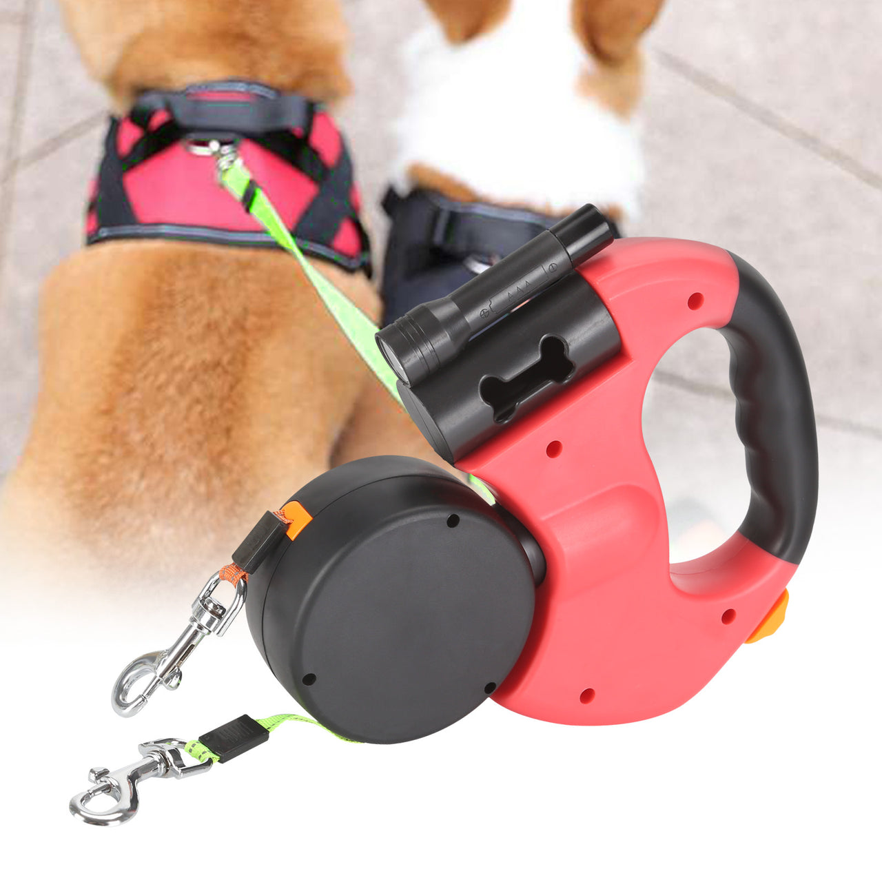 Retractable Dual Dog Leash