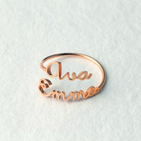 Thumbnail for Personalized Double Name Ring