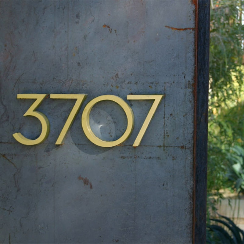 Gold House Number Sign