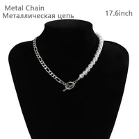 Thumbnail for Pearl and Chain Trending Necklace