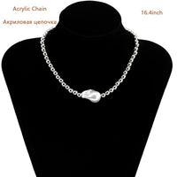 Thumbnail for Pearl and Chain Trending Necklace