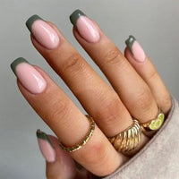 Thumbnail for Green French Tip Acrylic Nails