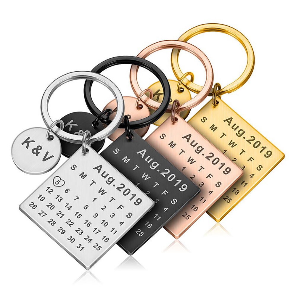 Custom Gold Calendar Key Chain