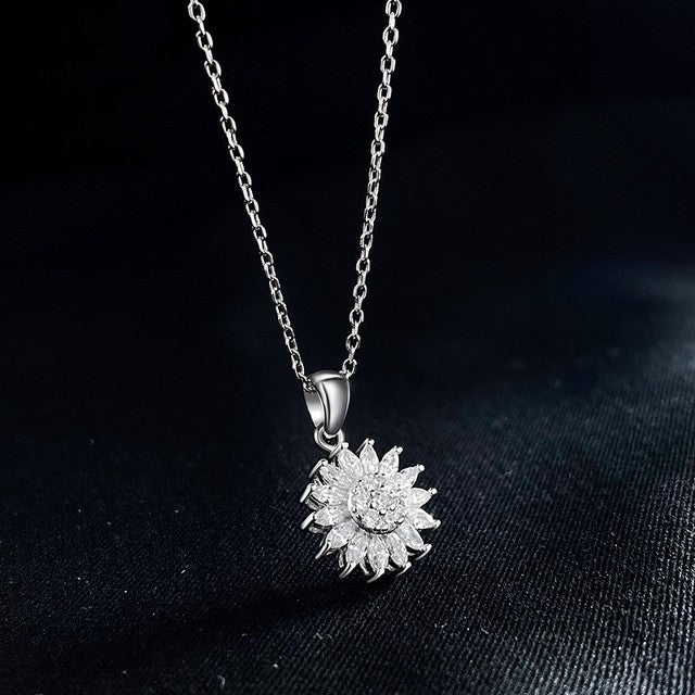 Rotating Sunflower Necklace